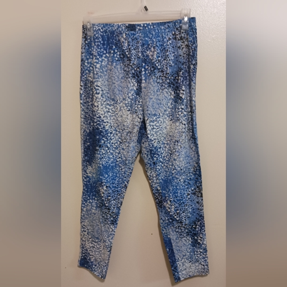 𝅺WOMAN within blue polka dot leggings large petite A-14